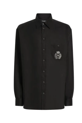 Svart Button-Up Skjorta Klassisk Stil
