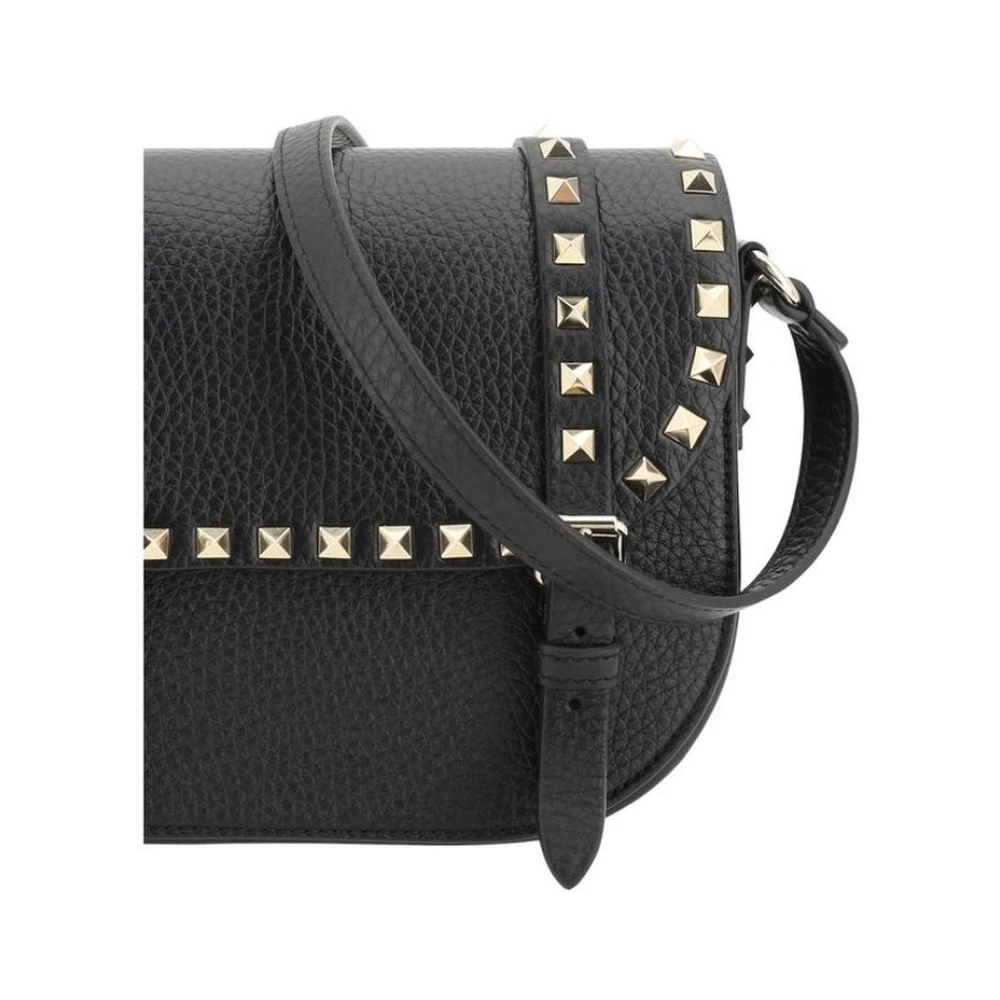 Valentino Garavani Rockstud Leren Schoudertas Black Dames