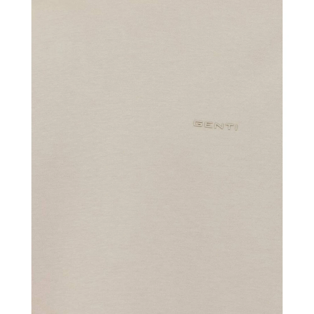 Genti Korte Mouw T-shirt J2025-1227 Beige Heren