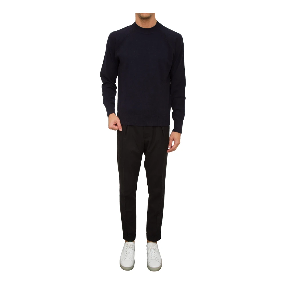 Paolo Pecora Blauw Crew Neck Shirt Blue Heren