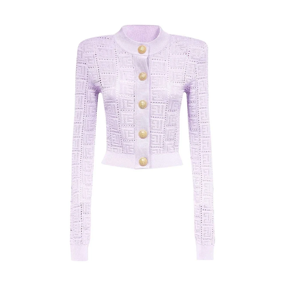 Balmain Stijlvolle Cardigan voor Modieuze Garderobe Purple Dames