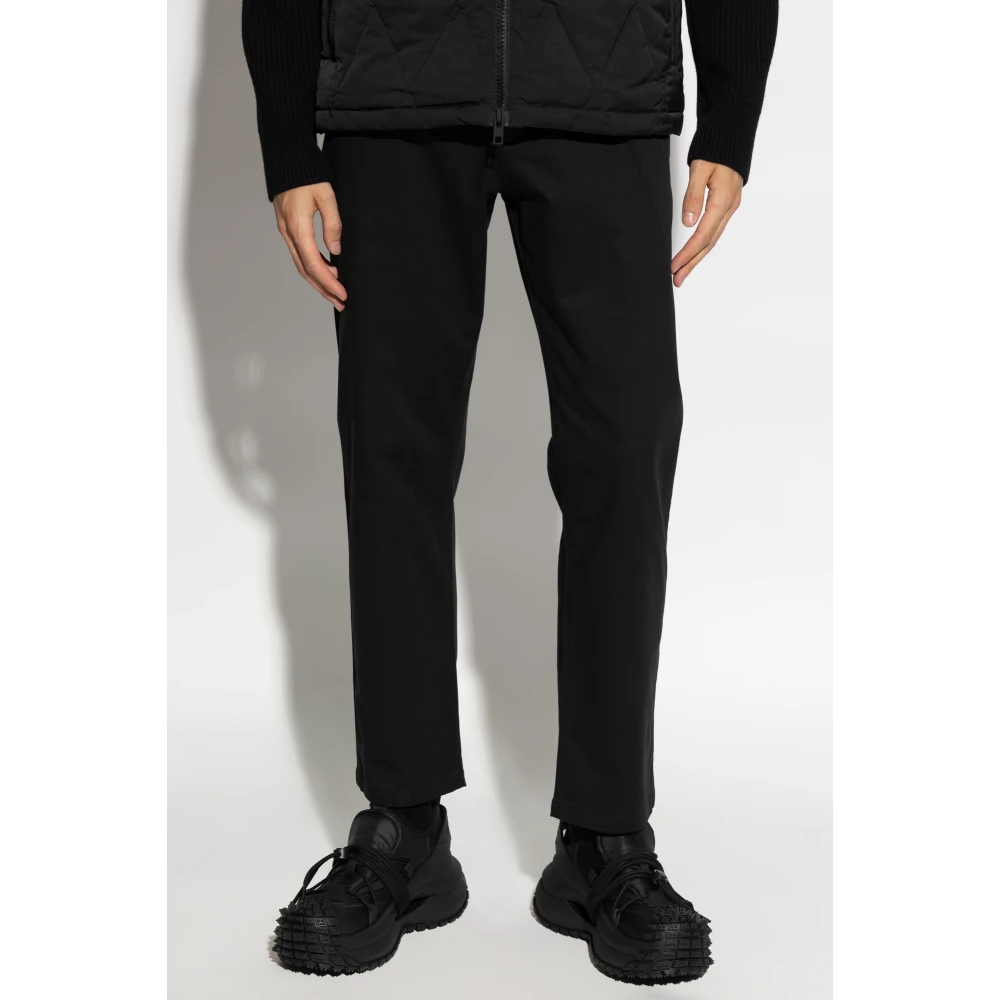 Moschino Broek met geborduurd logo Black Heren