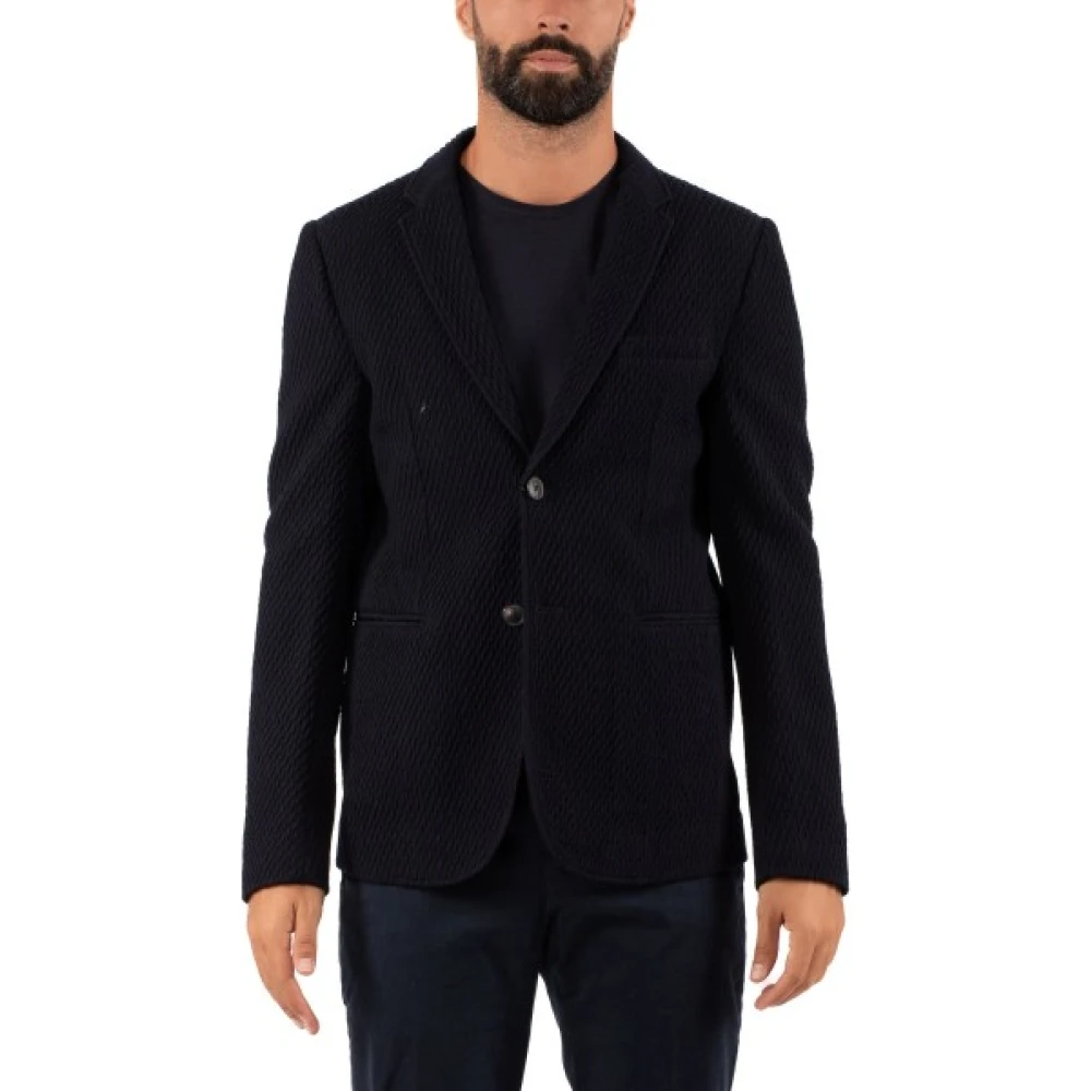 Emporio Armani Mannelijk Zwart Jassen Heren, Xl, Giacca