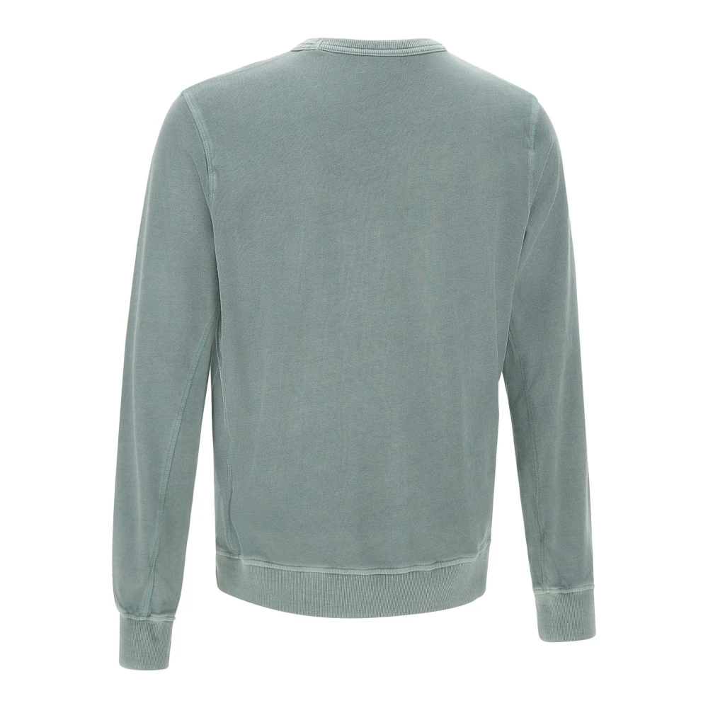 Woolrich Groene Garment Dyed Katoenen Sweatshirt Green Heren