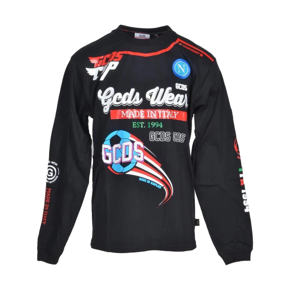 Gcds Napoli Katoenen T-shirt Black Heren