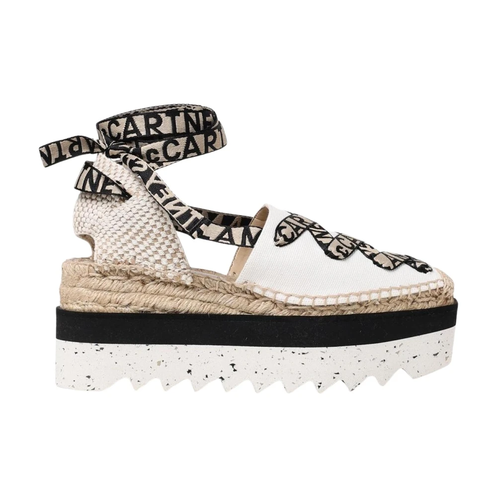 Stella Mccartney Beige Wedges, Female, 7 Uk, Platform Laceup Espadrilles