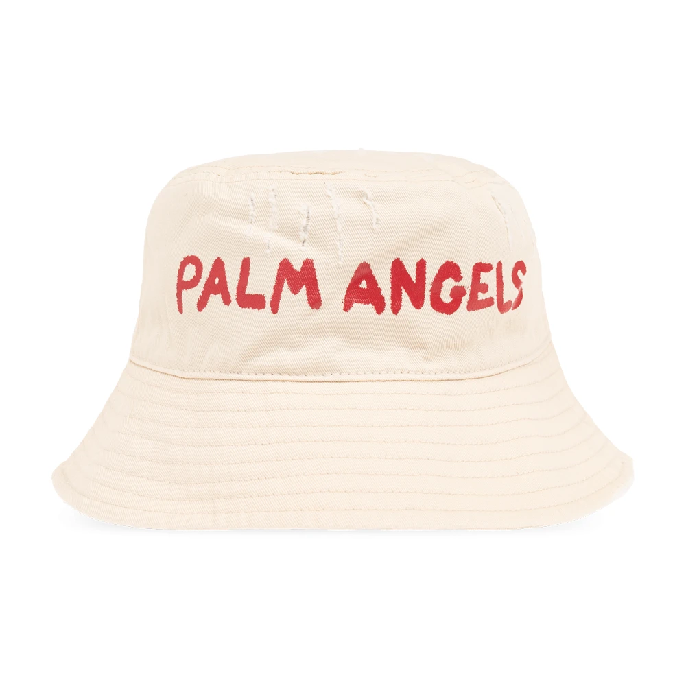 Palm Angels Emmmerhoed met logo Beige Heren