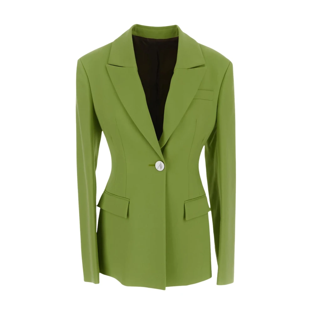 The Attico Luxe Wol Blend Blazer Green Dames