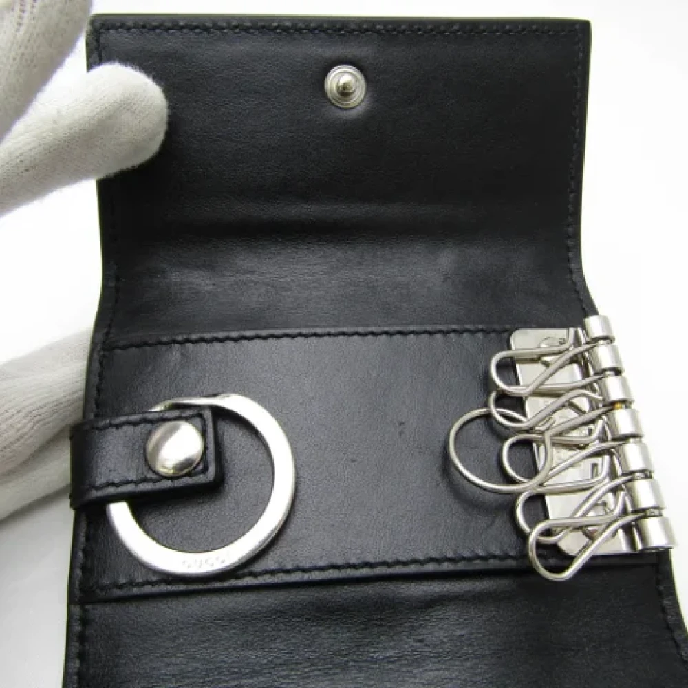 Gucci Vintage Pre-owned Leather key-holders Black Dames