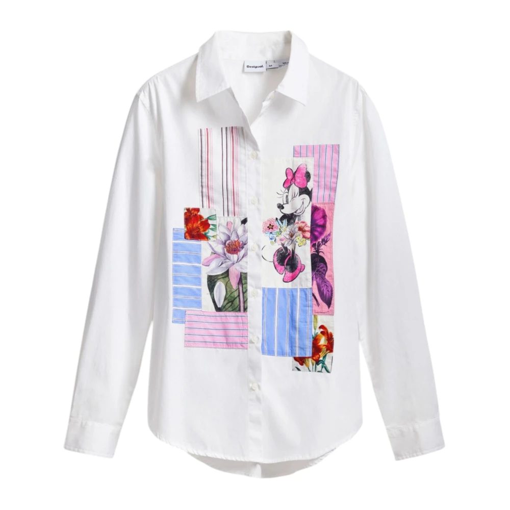 Desigual Lange Mouw Damesoverhemd Lente Zomer Collectie White Dames