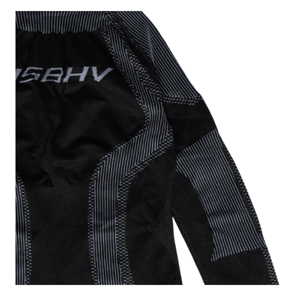 Misbhv Zwarte Sport Longsleeve met Jacquard Patroon Black Dames