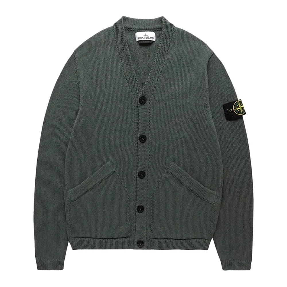 Stone Island Green Cardigans, Male, Xl, Maglia