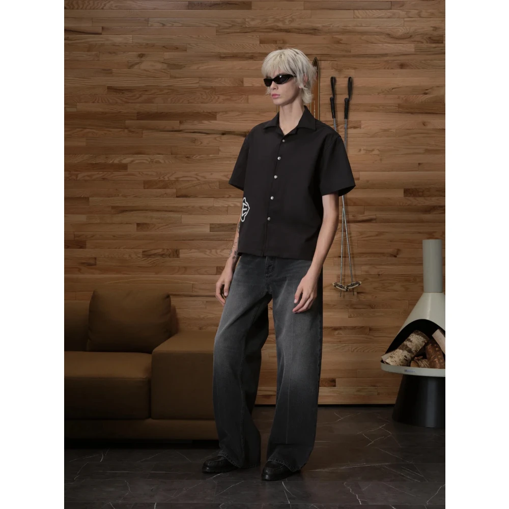 Rhude Straight Cut Denim Jeans Black Heren