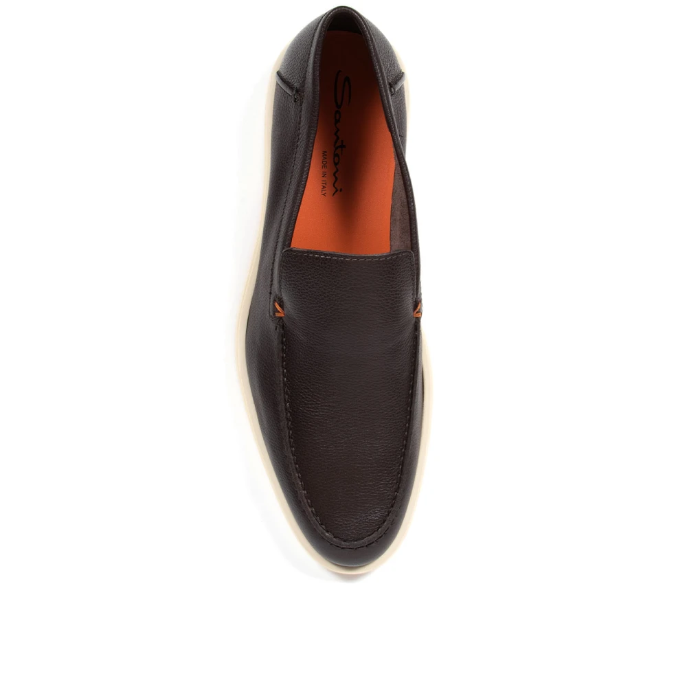 Santoni Stijlvolle Loafers voor Mannen Brown Heren