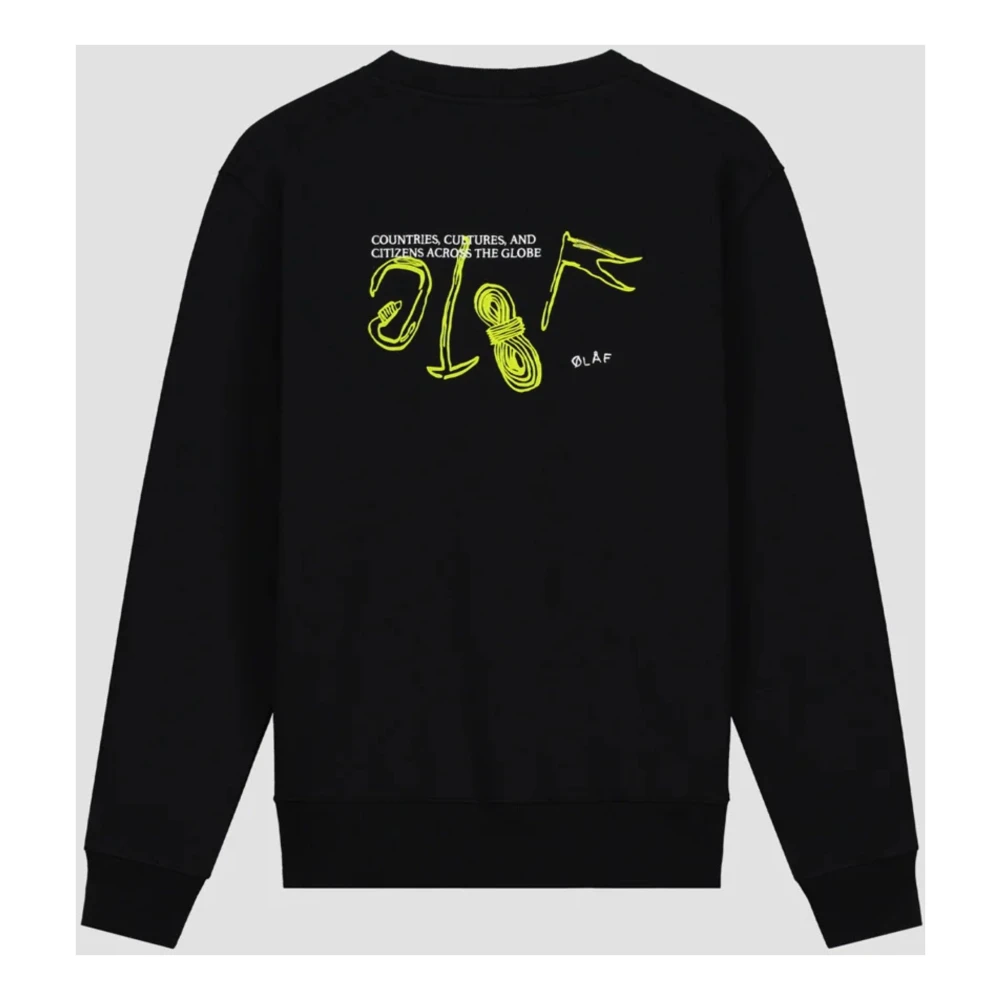 Olaf Hussein Zwart Sweater Zwart Black Heren