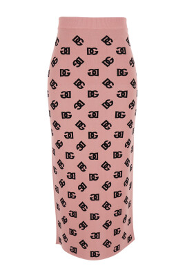 pink-blyantsnederdel-med-logo-print