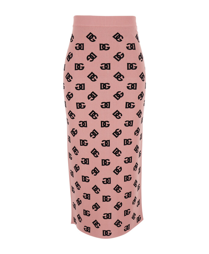 roze-potloodrok-met-all-over-logoprint