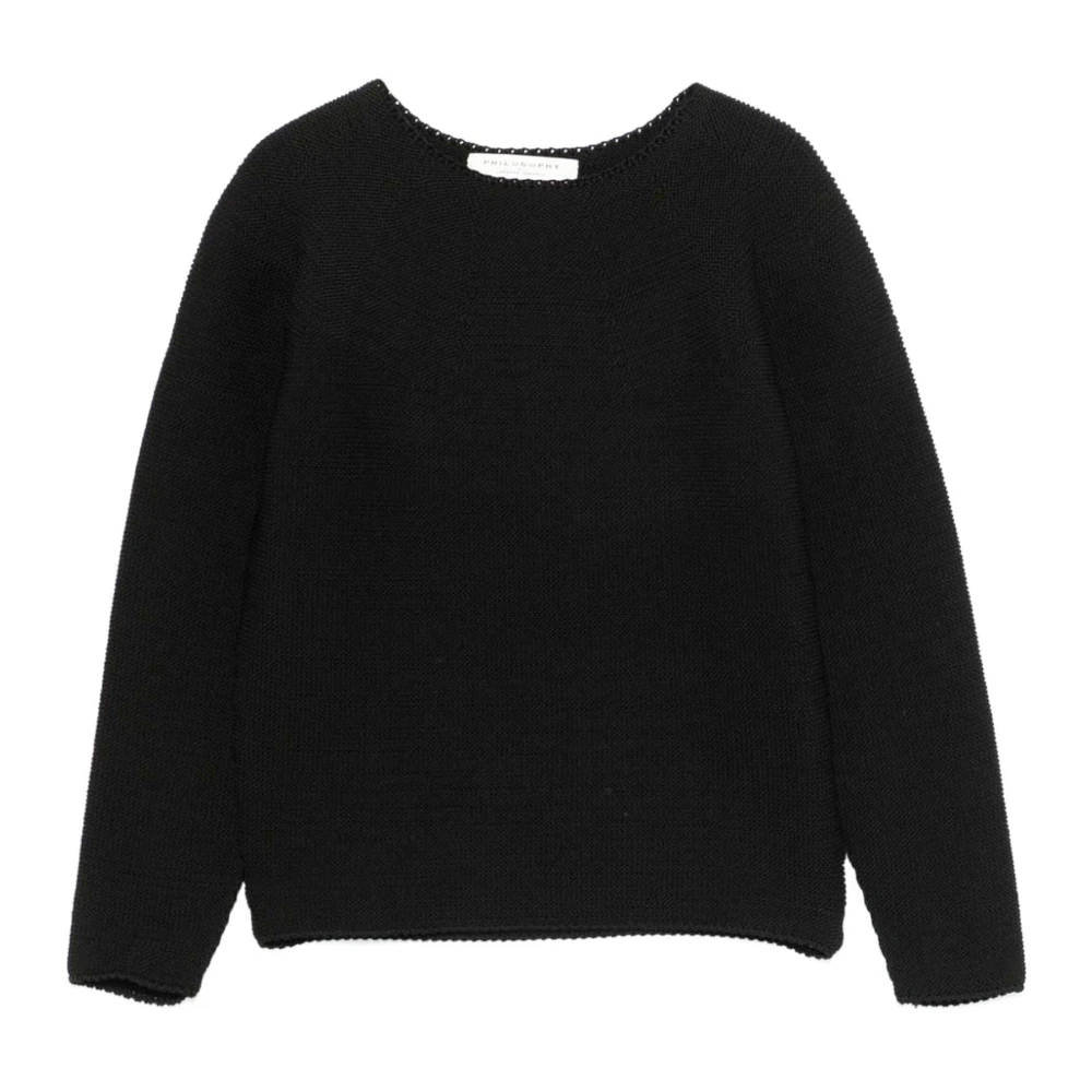 Philosophy di Lorenzo Serafini Zwarte Crew-Neck Sweater Black Dames