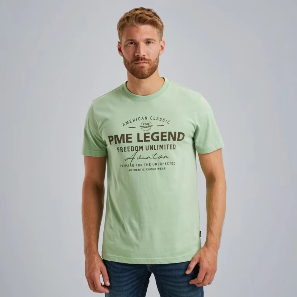 PME Legend Jersey Crew Neck Tee met Artwork Green Heren