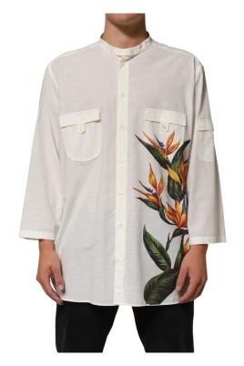 Cotton Floral Print Button Down Shirt