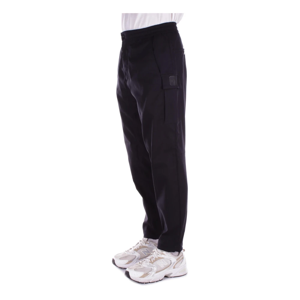 C.P. Company Zwarte Metropolis Broek Logo Zijrits Black Heren