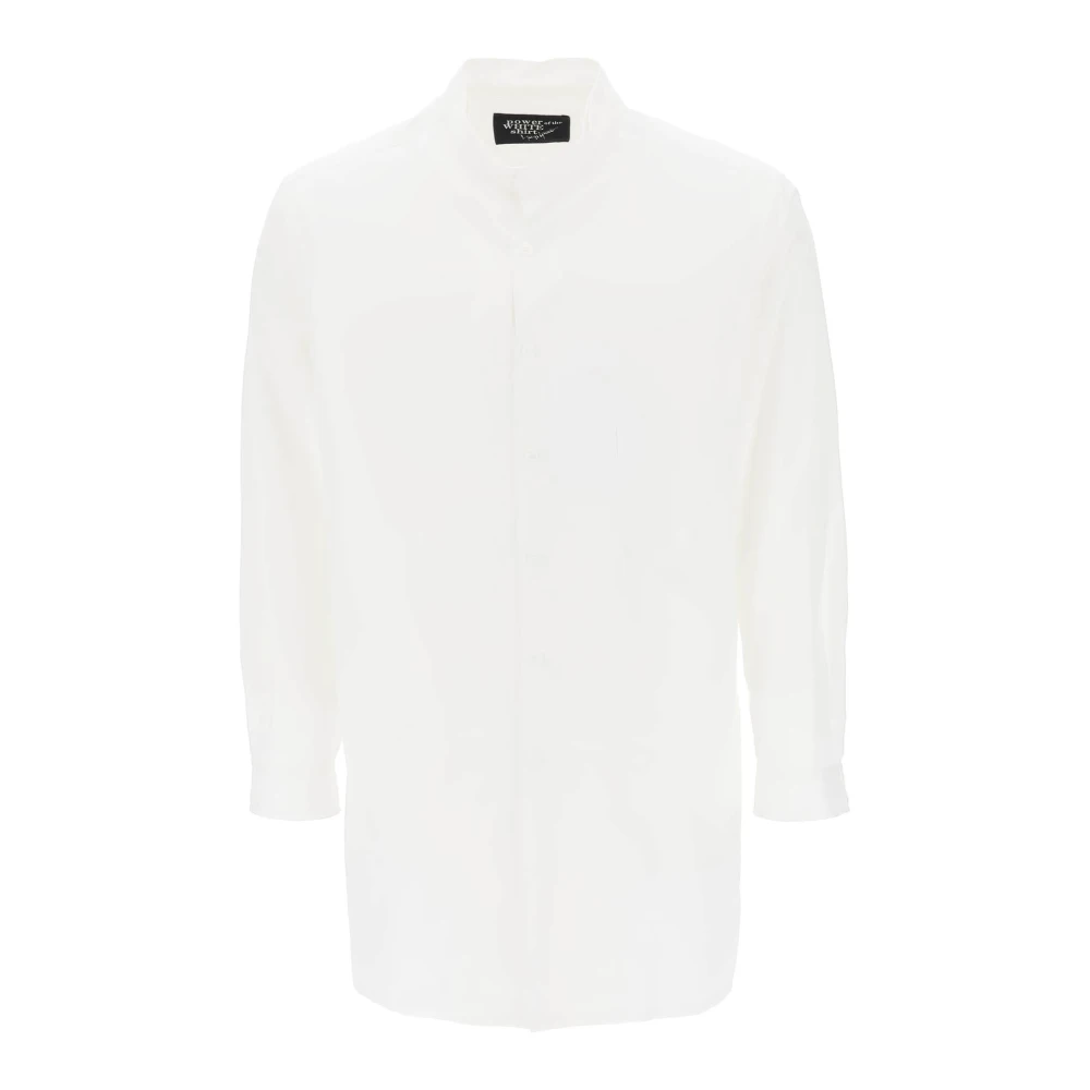 Yohji Yamamoto Gelaagd lang shirt met darijnkraag White