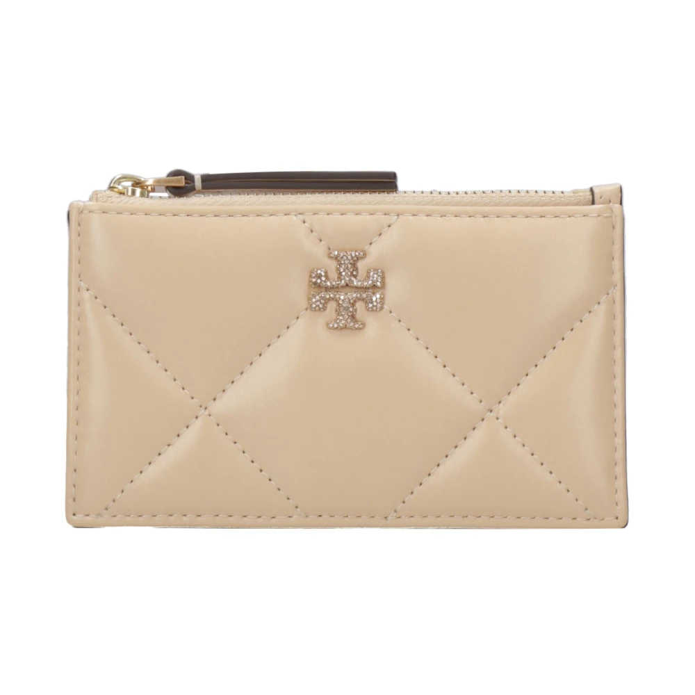 TORY BURCH Gele Leren Portemonnee met Diamantquilten Yellow Dames