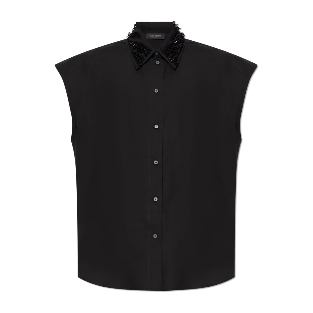 Fabiana Filippi Mouwloos shirt Black Dames