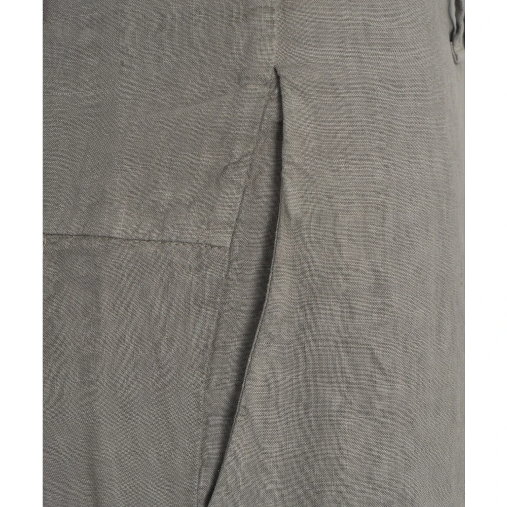 Transit Wijde Linnen Broek Grijs Gray Heren