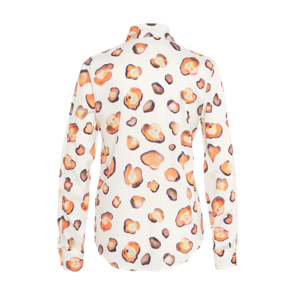Himon's Witte Blouse met Chic Print Multicolor Dames