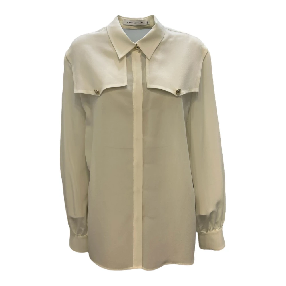 Simona Corsellini Witte Damesblouse Beige Dames