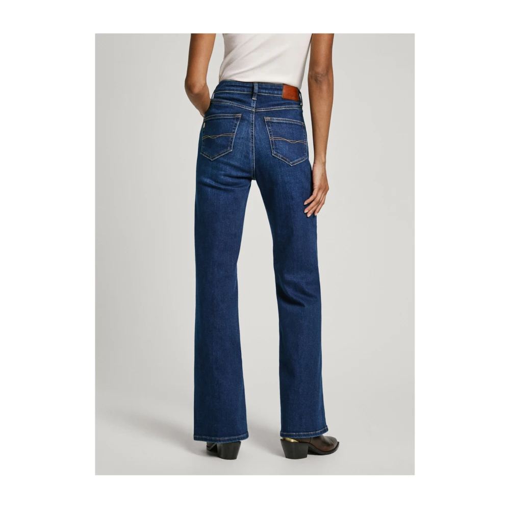 Pepe Jeans Retro Flare High Waist Denim Jeans Blue Dames