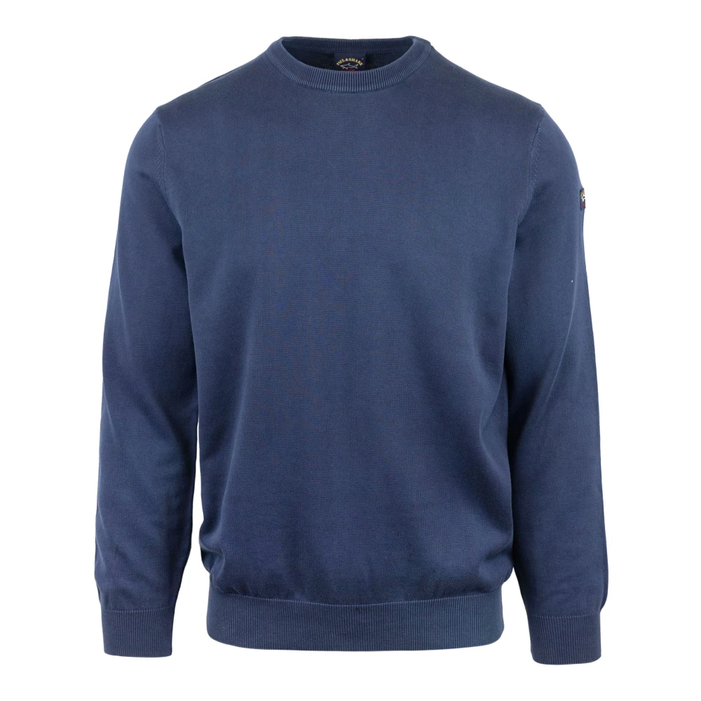 Paul & Shark Blue Round-Neck Knitwear, Male, S, Maglia Girocollo