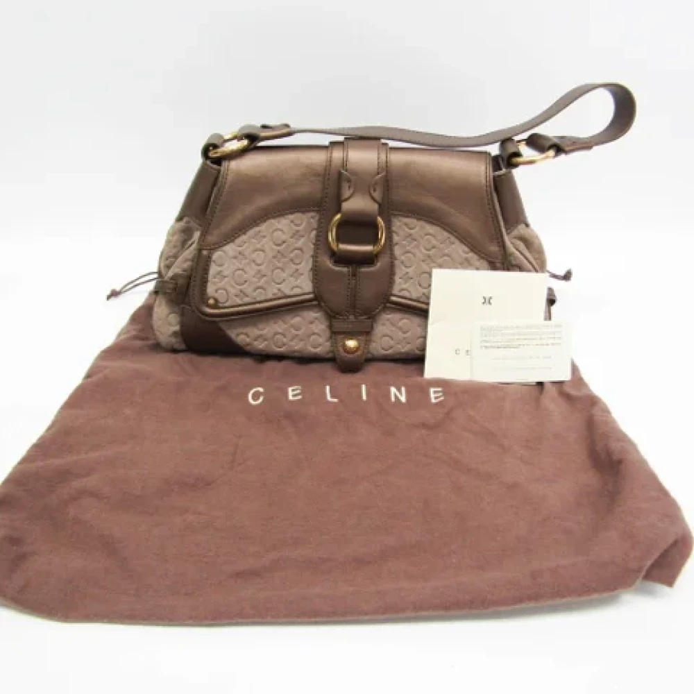 Celine Vintage Pre-owned Leather shoulder-bags Beige Dames