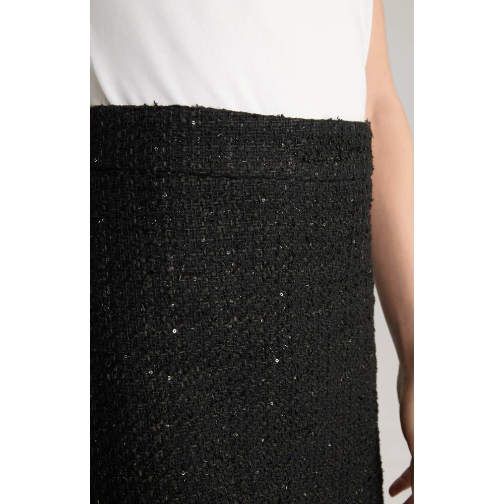 Joop! Tweed Mini Rok met Subtiele Glans Black Dames