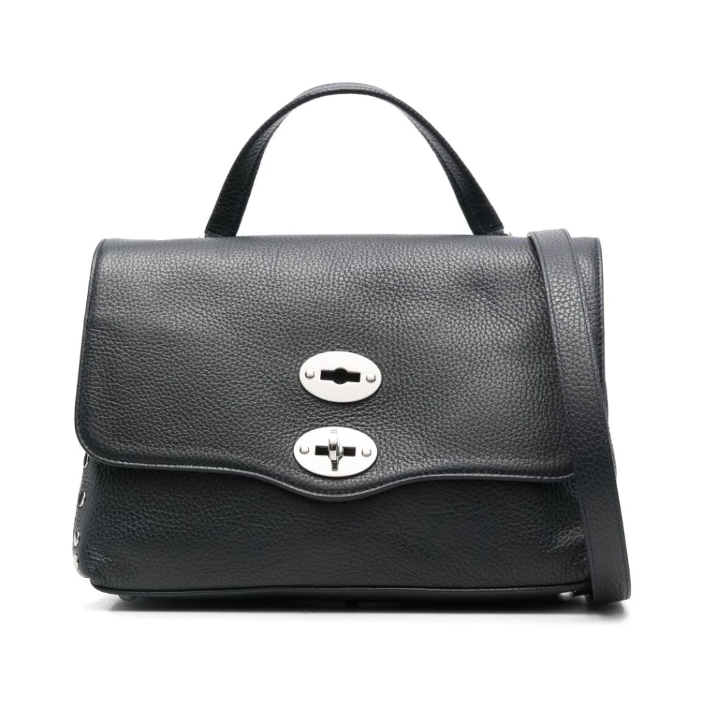 Zanellato Women's Black Handbags, One Size, Foldover Twist-Lock Handbag