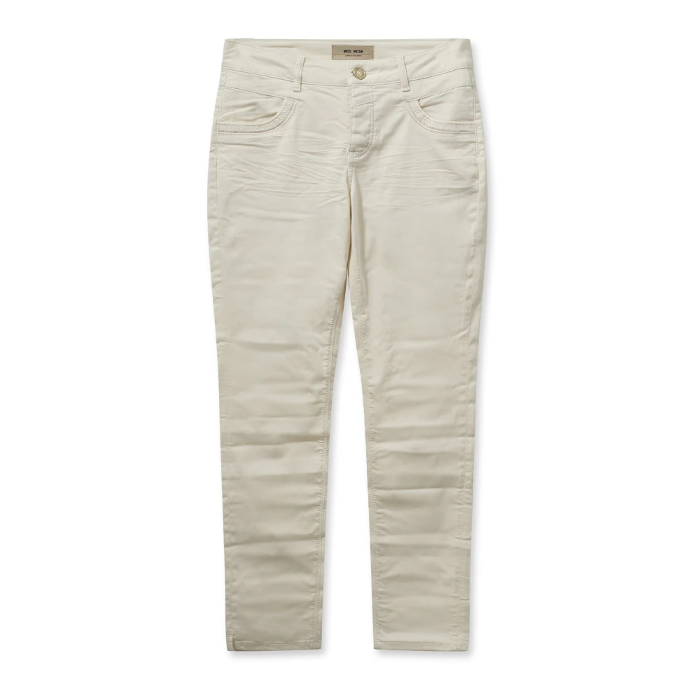 MOS MOSH Cropped Trousers Beige Dames