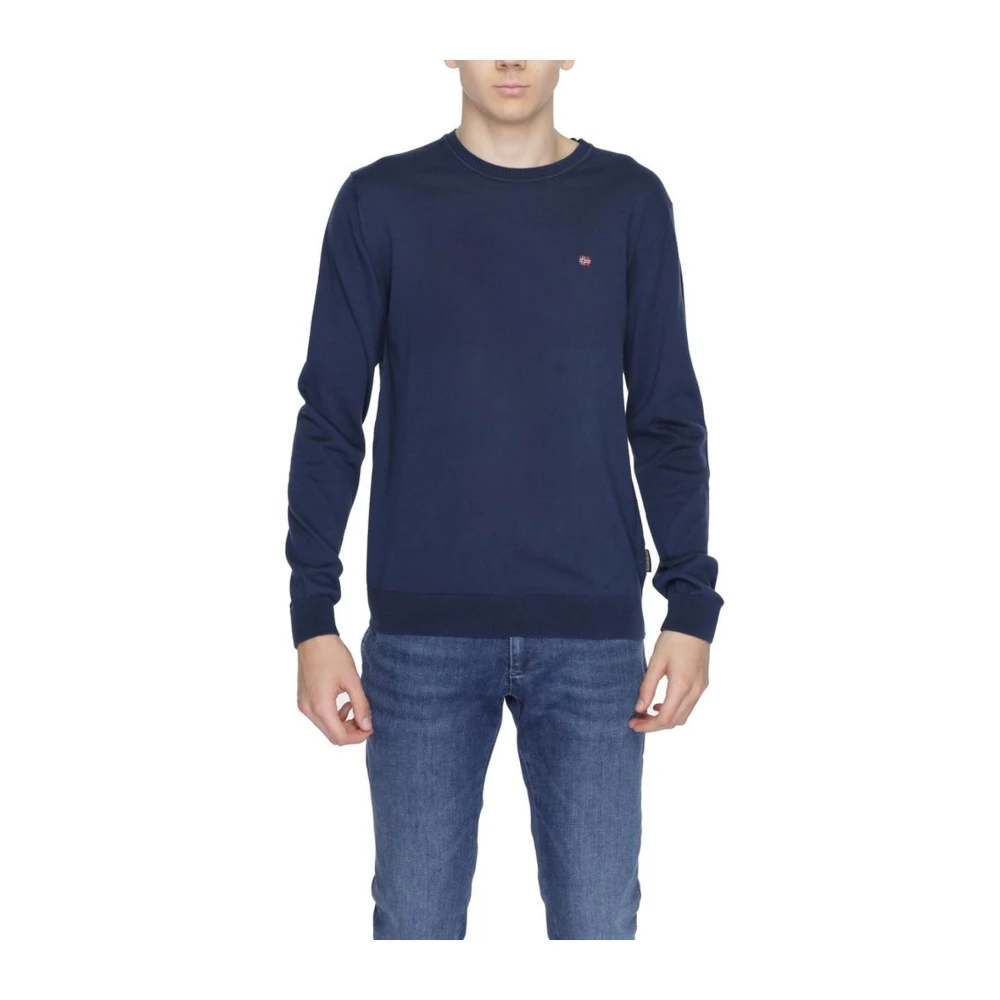 Napapijri Blauw Katoenen Jersey T-Shirt Mannen Blue Heren