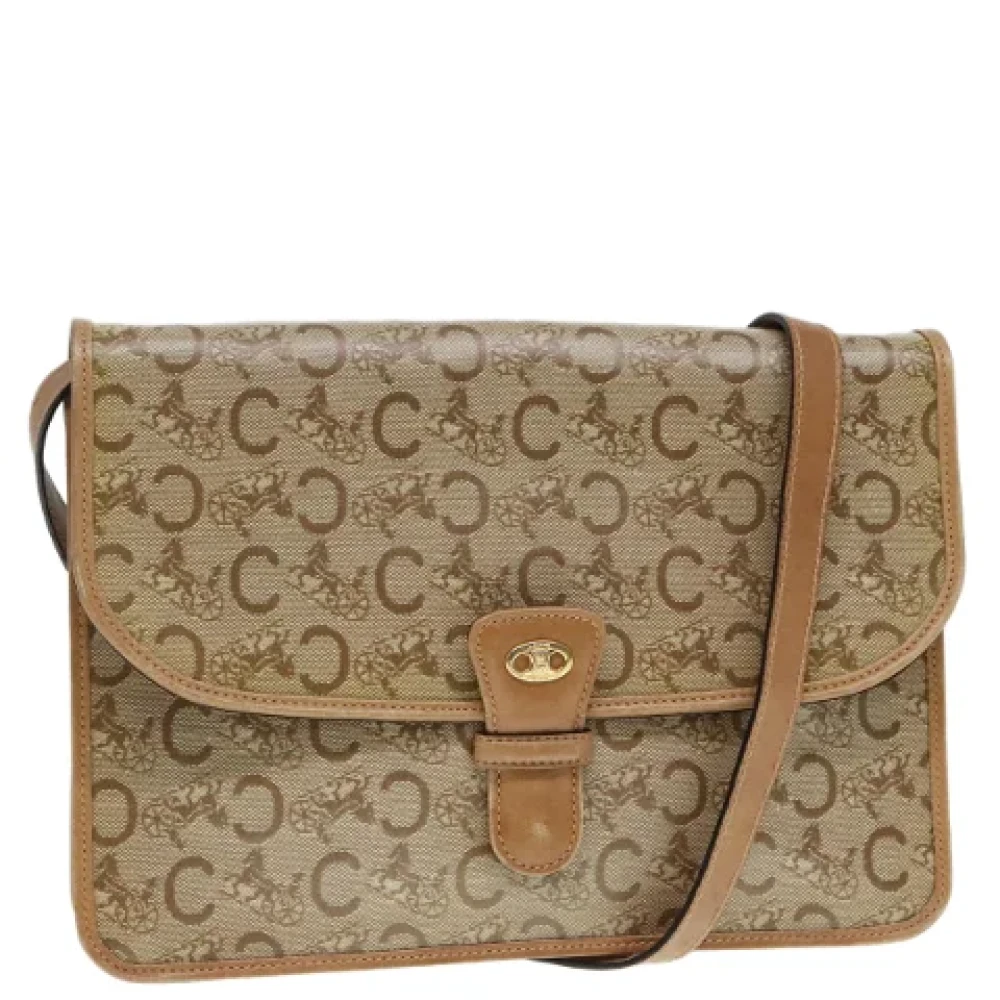 Celine Vintage Pre-owned Leather shoulder-bags Beige Dames