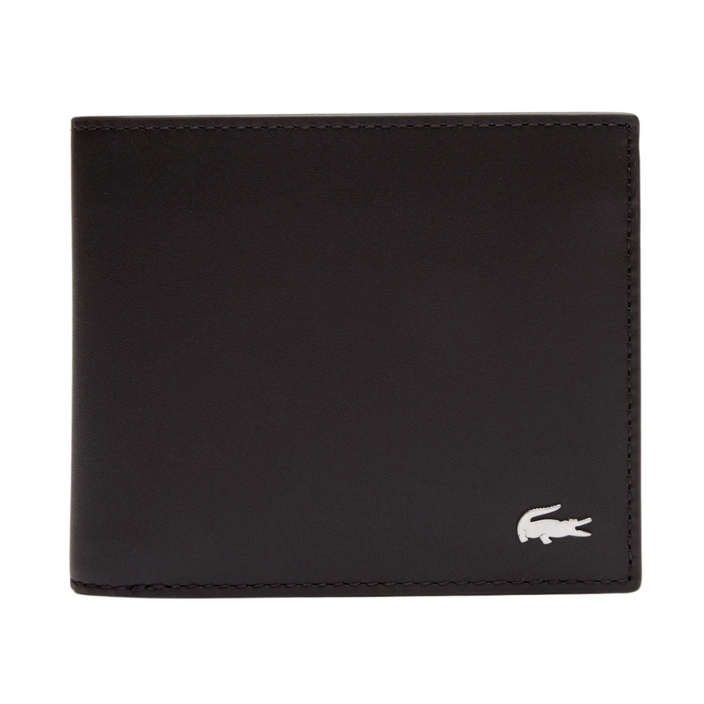 Lacoste Slim Billfold Läder Plånbok Krokodil Brown, Unisex