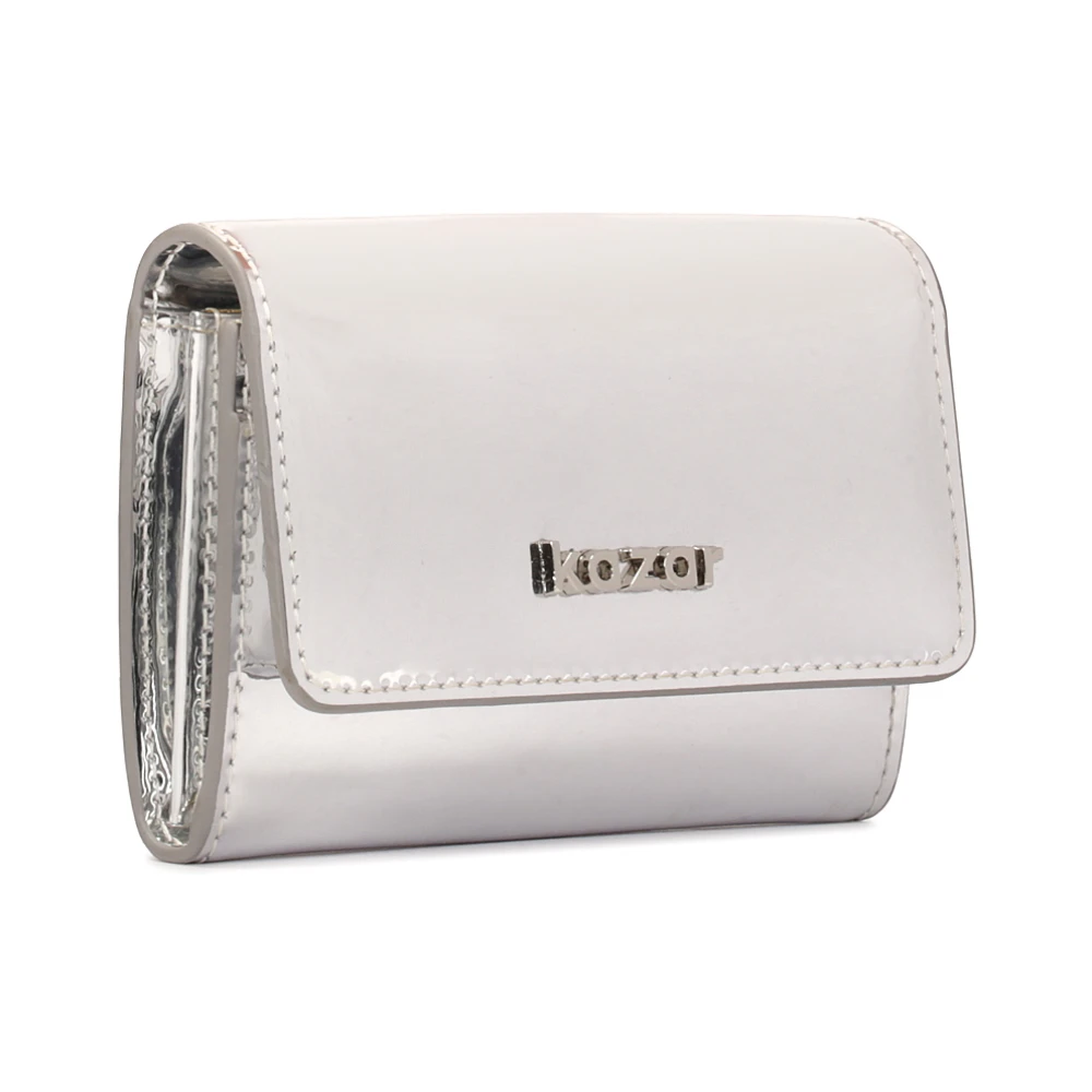 Kazar Compacte zilveren portemonnee van lakleer Gray Dames