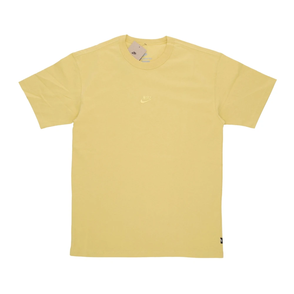 Nike Men's Beige Training T-Shirts & Tops, Xl, Premium Essentials Sust Tee Saturn Gold