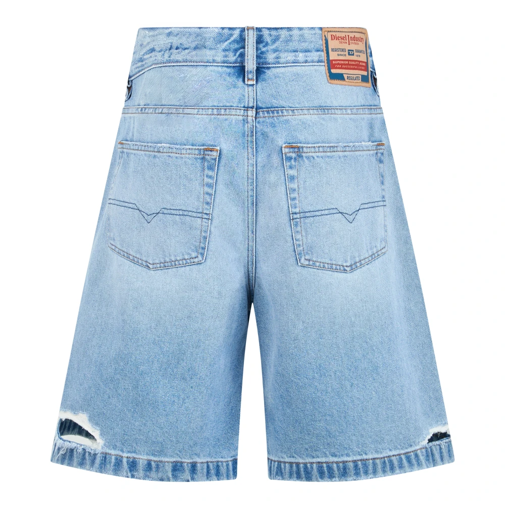 Diesel Women's Blue - Shorts In Destroyed Denim - Shorts - Woman Size 26 - Image 2