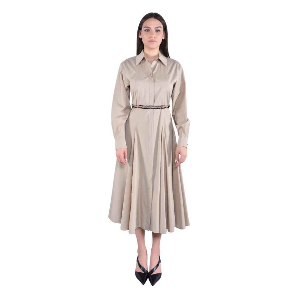 Max Mara Studio Mujer Beige - Vestido Camisero Largo - Dresses - Xs - Vestido Camisero Largo