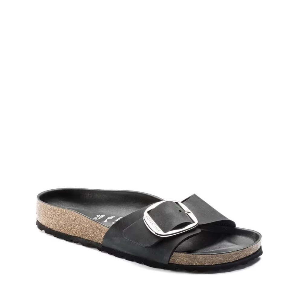 Birkenstock Madrid Big Buckle i svart nubuck sandal Black, Dam