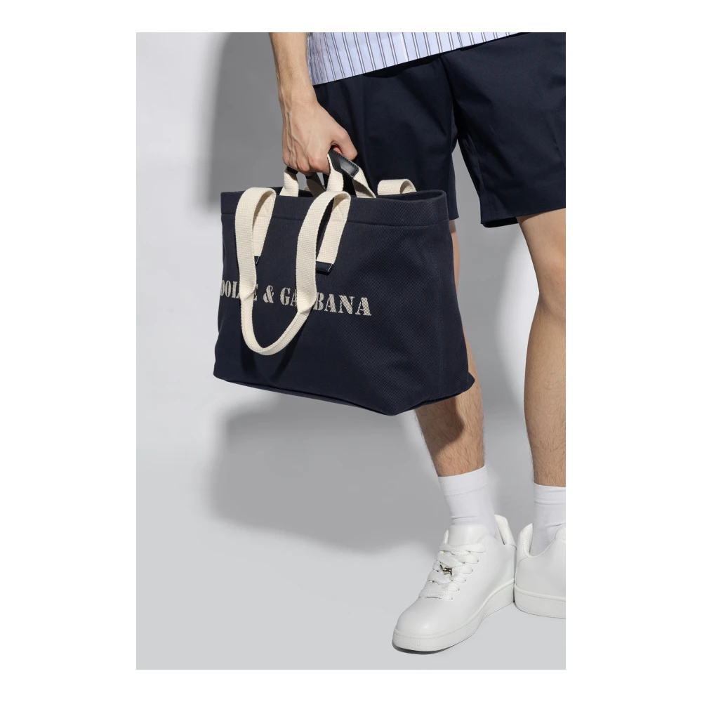 Dolce & Gabbana Shopper tas met logo Blue Unisex