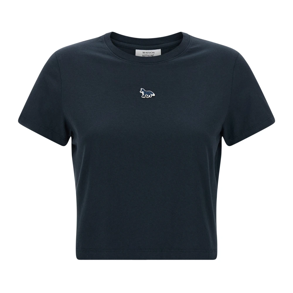 Maison Kitsuné Women's Blue T-Shirts, M, Baby Fox Patch T-Shirt
