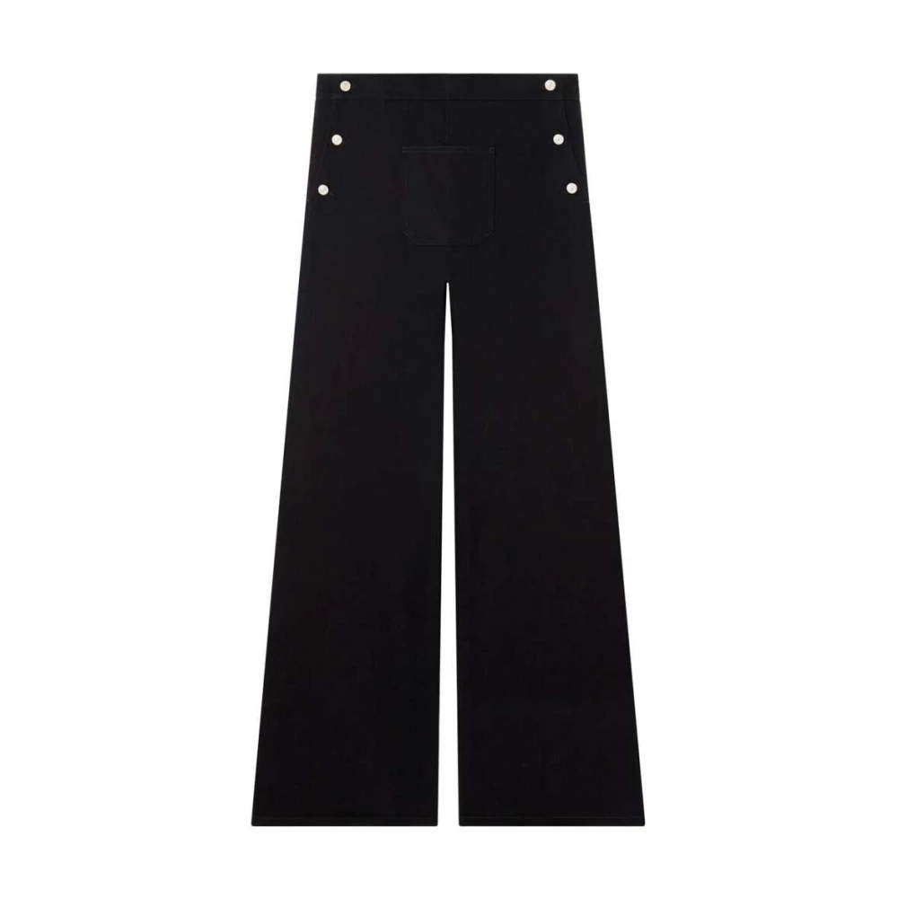 Courrèges Zwarte Wijde Pijp Katoenmix Jeans Black Heren