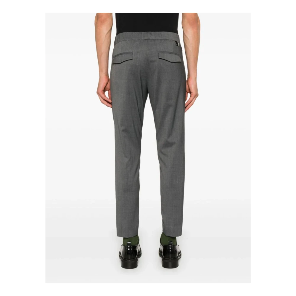 Low Brand Grijze Wollen Broek D-Ring Detail Gray Heren
