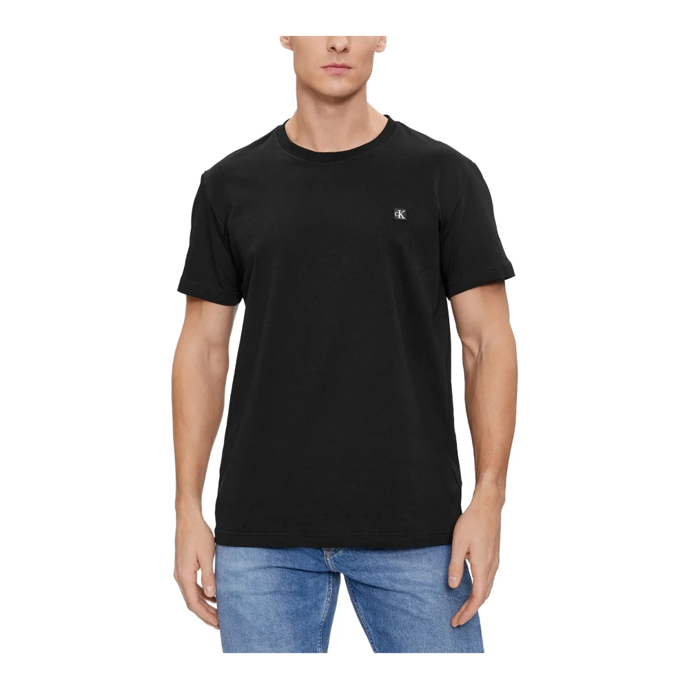 Calvin Klein Heren Polo T-shirt met Geborduurd Badge Black Heren